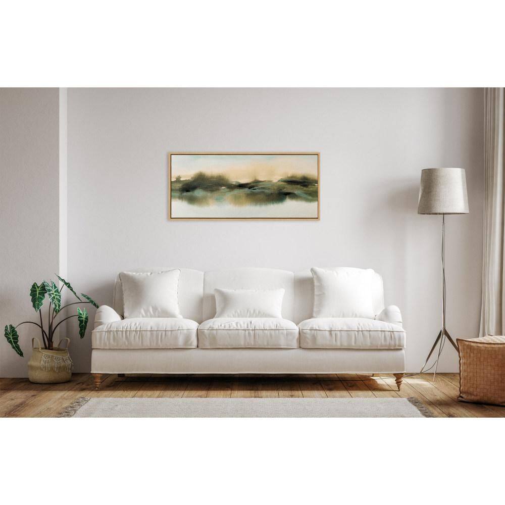 Tranquil Meadows Natural Framed Canvas Landscape Art