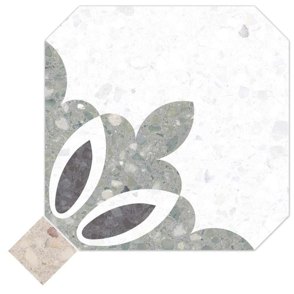 Riviera Octagon Antibes Verde with Taco Beige 8 in. x 8 in. Porcelain Floor and Wall Take Home Tile Sample price history on PriceWatchPro