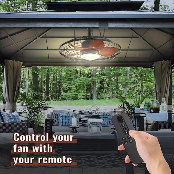 20" Outdoor Caged Ceiling Fan - No Light, IPX4 Waterproof, Plug-in 3-Speed For Patio & Gazebo
