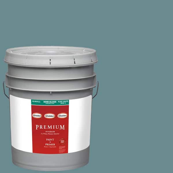 Glidden Premium 5-gal. #HDGB38 Smoked Turquoise Semi-Gloss Latex Interior Paint with Primer