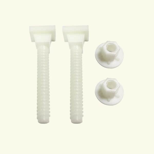 Durable 5/16 x 2-1/2 in. Plastic Closet Bolts for a Secure and Clean Toilet Installation, no Rust, Easy to Use