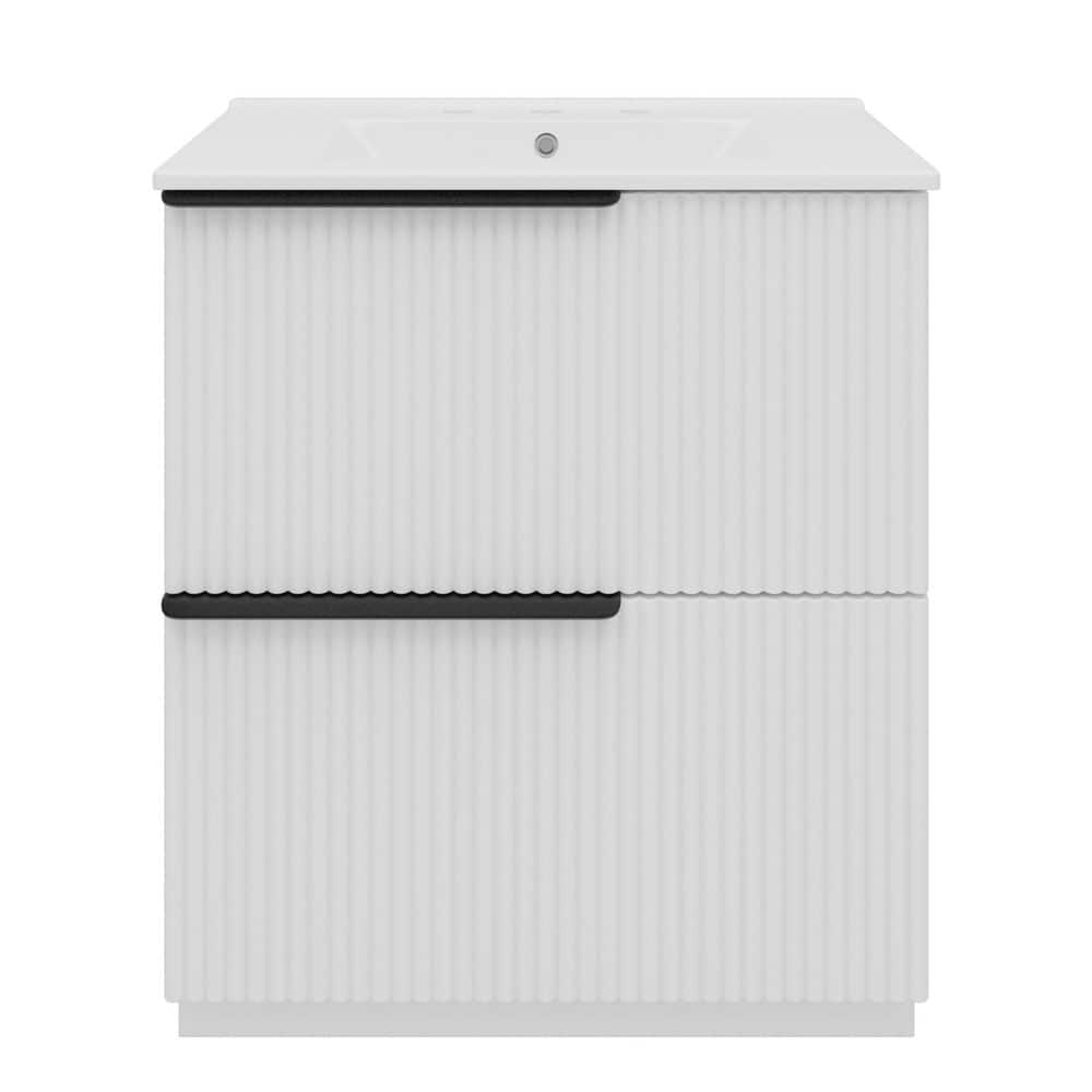 30 in. Single Sink Freestanding White Bath Vanity with White Ceramic Top price history on PriceWatchPro