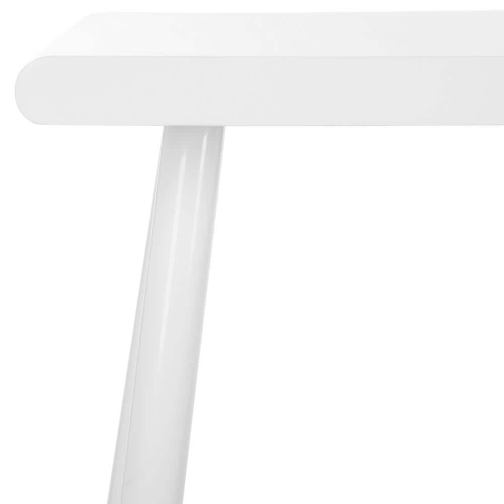 White Wood Mid-Century Modern Writing Desk with Drawers