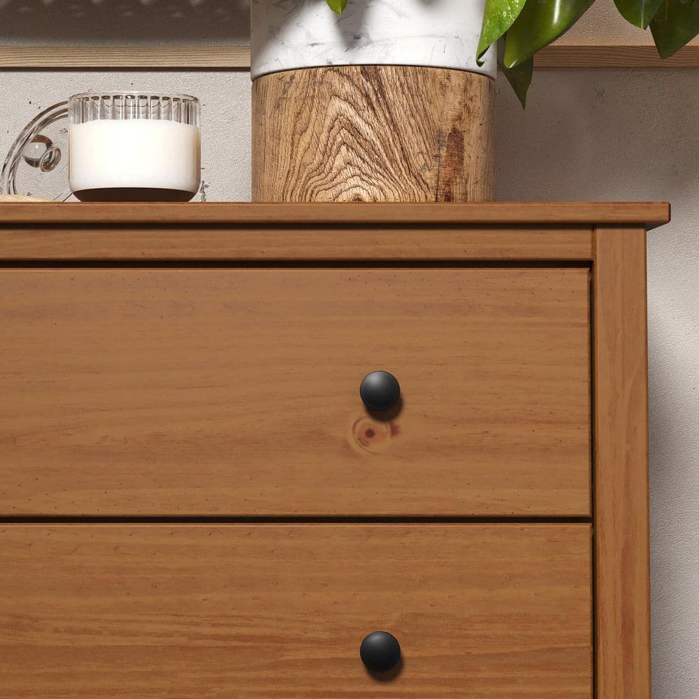 Solid Wood 5-Drawer Dresser 29.92 in. W in Caramel - thumbnail 7