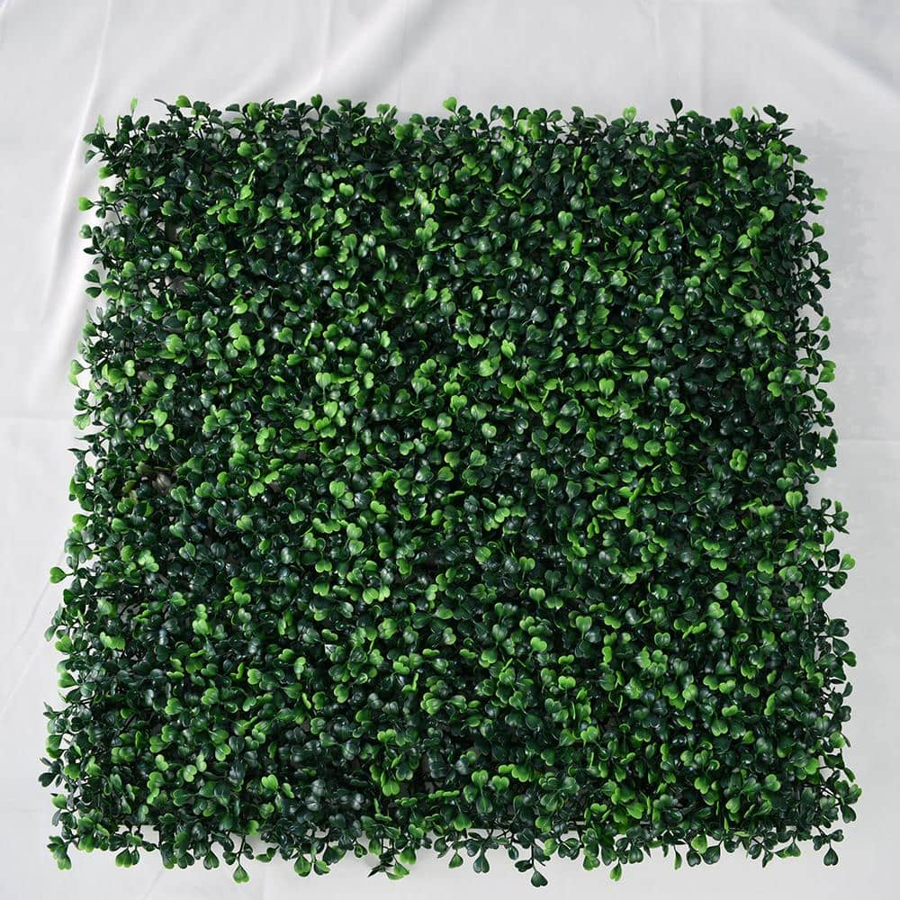 LHY 20 in. H x 20 in. W 12-Pieces Artificial Boxwood Panels Grass Hedge ...