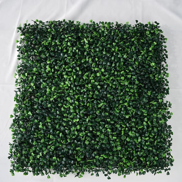 LHY 20 in. H x 20 in. W 12-Pieces Artificial Boxwood Panels Grass Hedge Wall Faux Greenery Panels Topiary Hedge Panels Decor