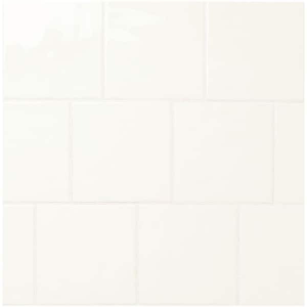 Daltile LuxeCraft White 6 in. x 6 in. Glazed Ceramic Wall Tile (0.25 sq. ft./Each)