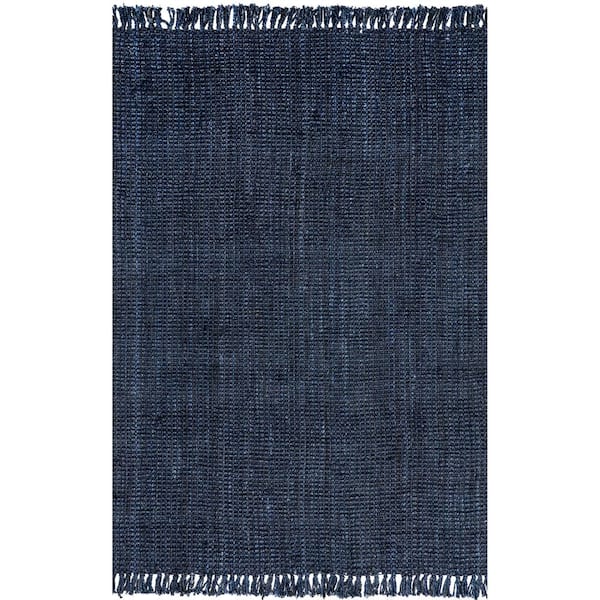 nuLOOM Daniela Farmhouse Chunky Jute Navy Blue 3 ft. x 5 ft. Accent Rug