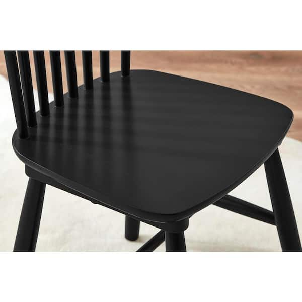 stylewell black wood windsor dining chair