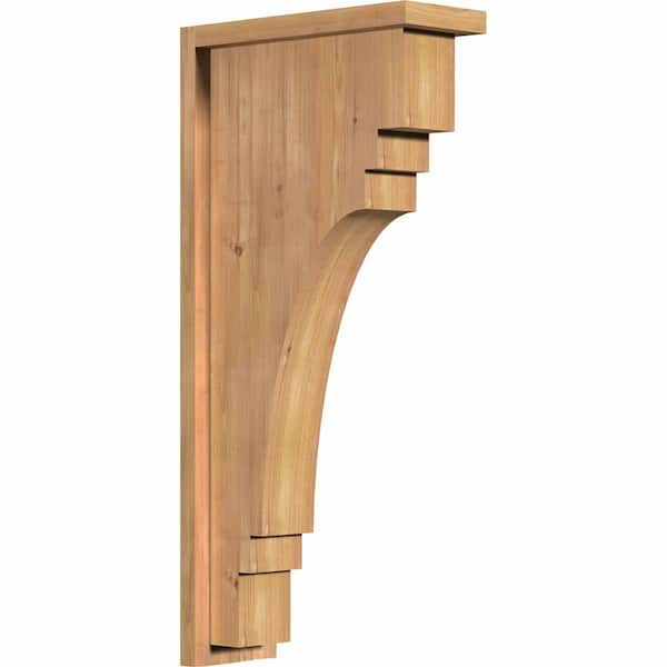 Ekena Millwork 5-1/2 in. x 14 in. x 30 in. Western Red Cedar Pescadero Smooth Corbel with Backplate