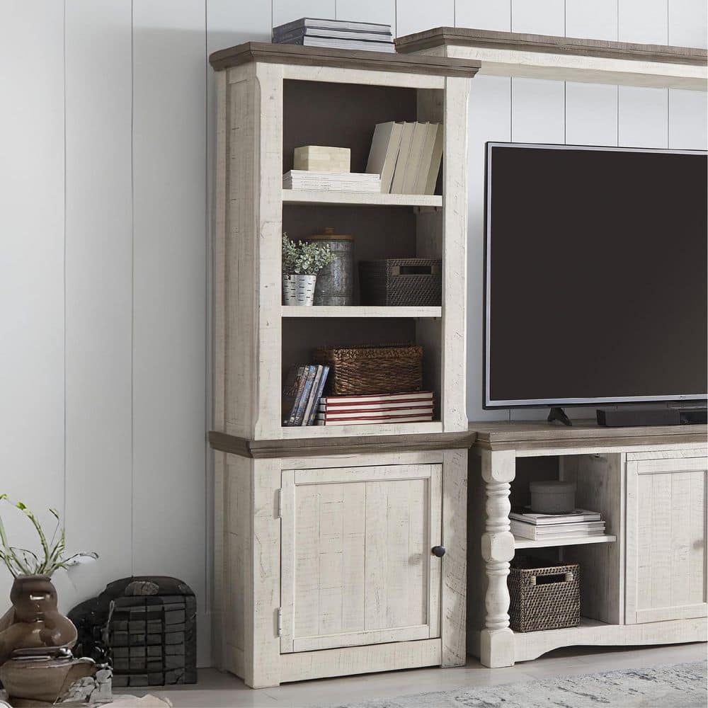 Havalance Beige/Brown 73.63 in. Left Pier Cabinet With 4 Shelves