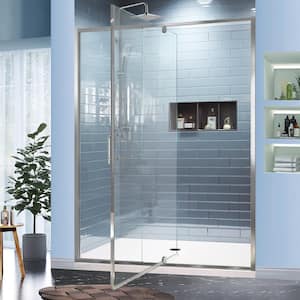 56 - 60 in. W. x 71 in. H Pivot Semi-Frameless Sliding Shower Door in Chrome with Clear SGCC Tempered Glass
