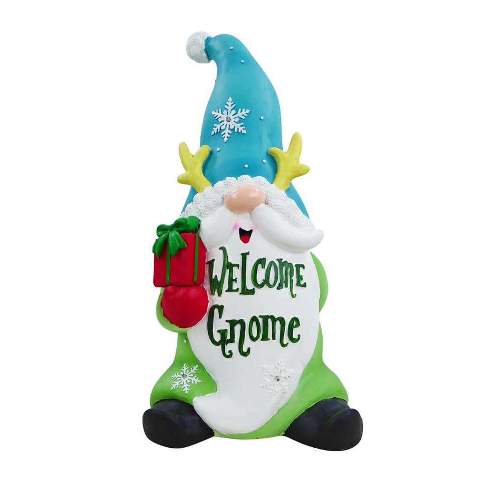 Winter Home Gnome Holding Present w/Color Changing LEDs-Med Christmas Decor