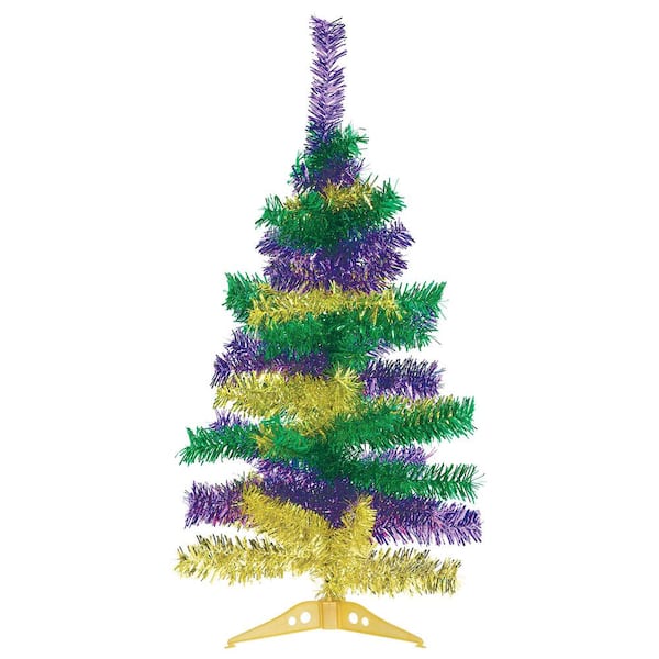 Amscan 18 in. Mardi Gras Large Tinsel Tree (3-Pack)