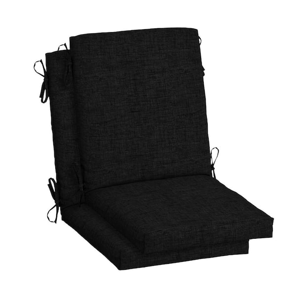 ARDEN 20 in. x 20 in. Black Leala High Back Outdoor Dining Chair Cushion (2-Pack)