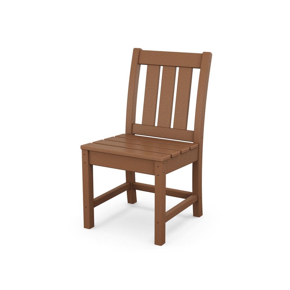 Teak Armless Outdoor Dining Side Chair with Slat Back