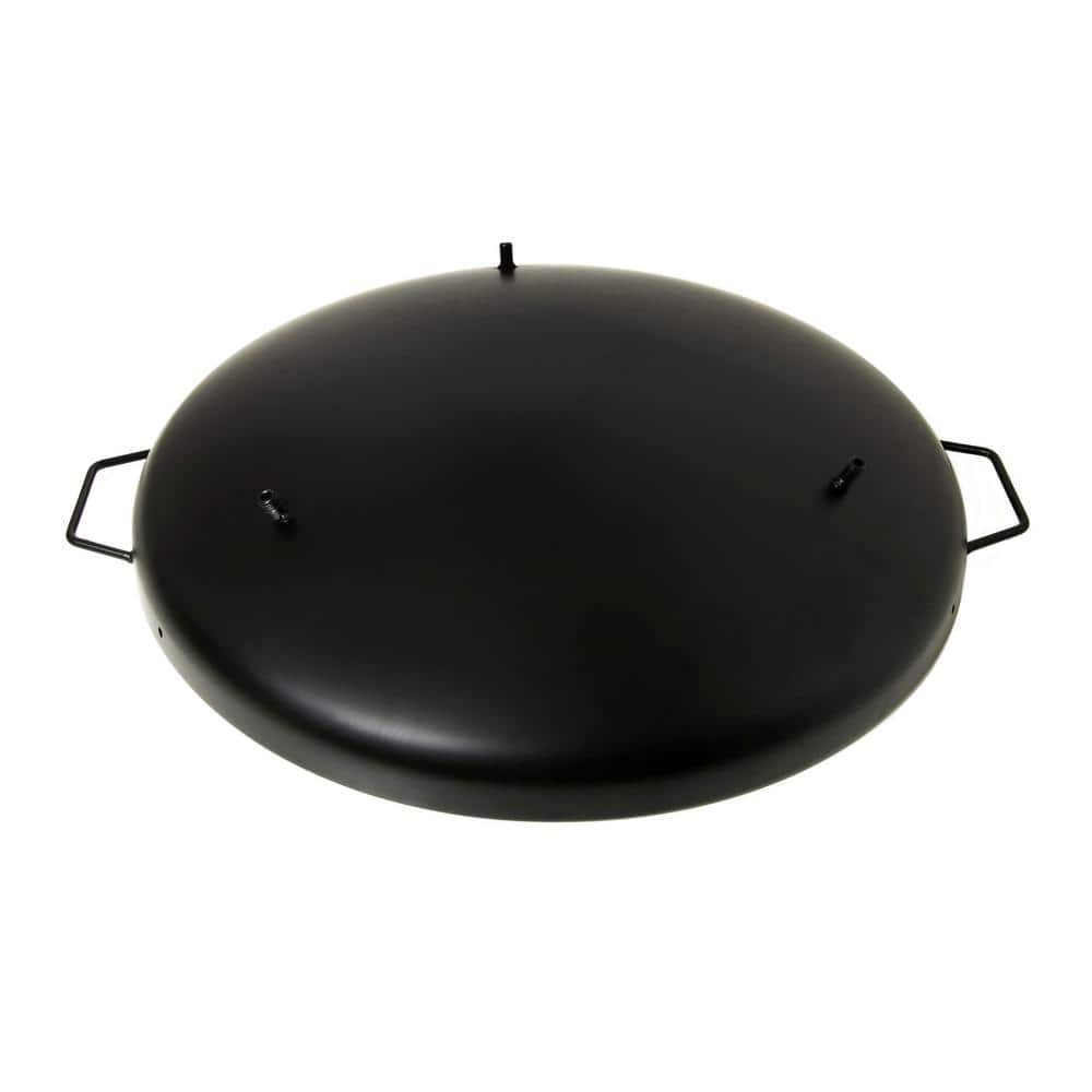 23" Black Steel Round Wood Burning Fire Pit with Grill Rack