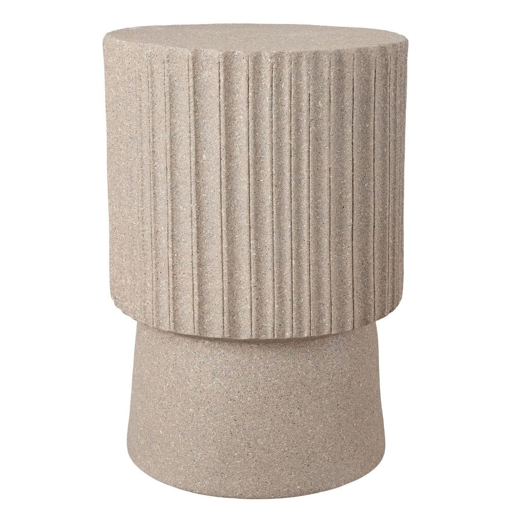 Louisa 19 in. Art Deco Tambour Indoor/Outdoor Accent Table, Light Brown Frosted price history on PriceWatchPro