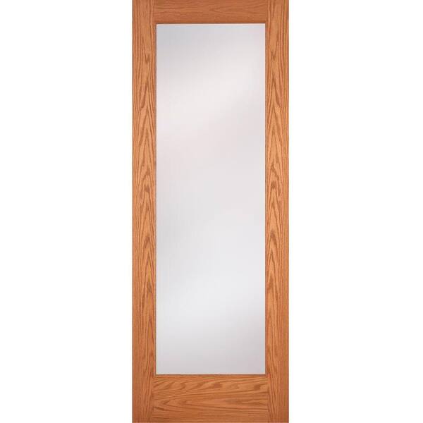 Feather River Doors 24 in. x 80 in. 1 Lite Unfinished Oak Privacy Woodgrain Interior Door Slab