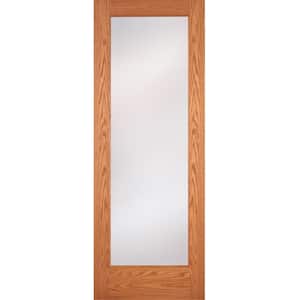 36 in. x 80 in. 1 Lite Unfinished Oak Privacy Woodgrain Interior Door Slab