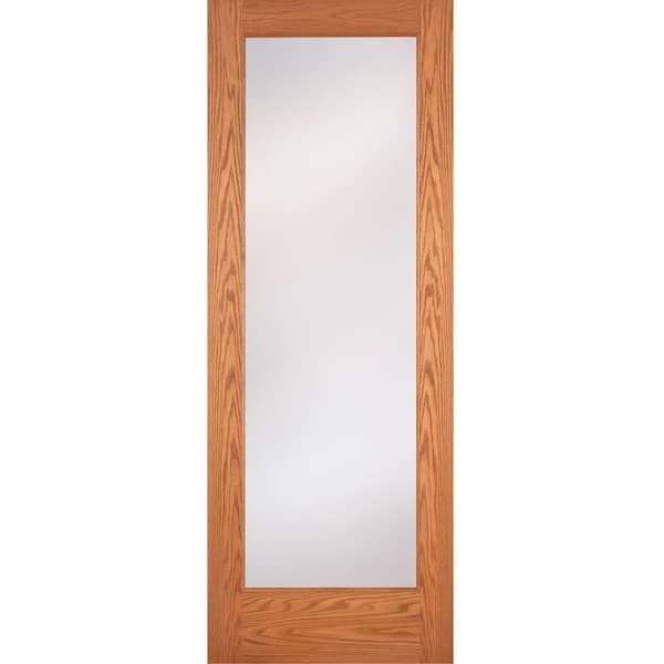 Feather River Doors 36 in. x 80 in. 1 Lite Unfinished Oak Privacy Woodgrain Interior Door Slab