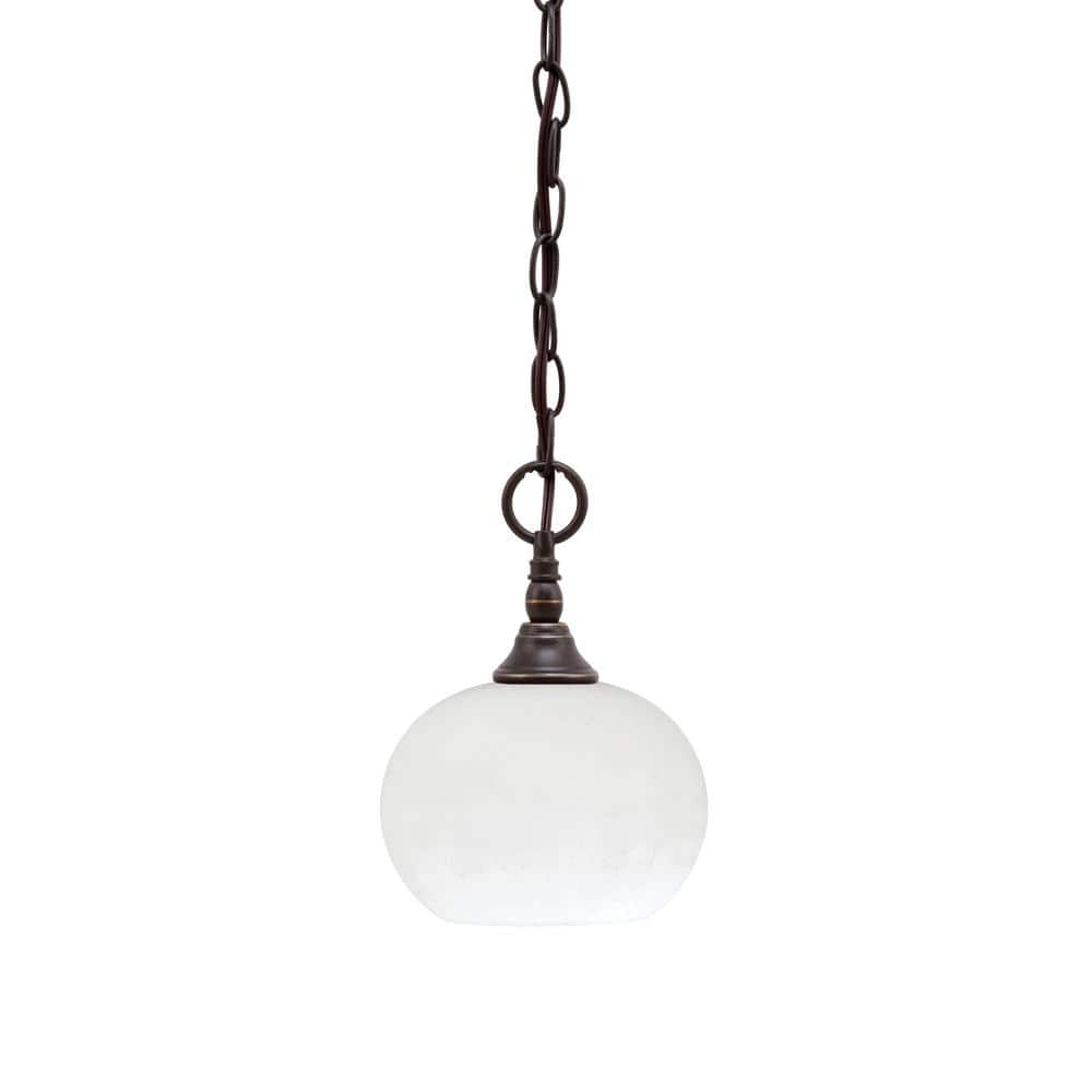 Elva 100-Watt 1_light Dark Granite Shaded Pendant Light with 7 in. White Mu