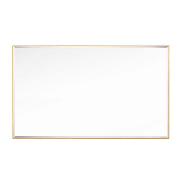 GETLEDEL 40 in. W x 24 in. H Rectangular Framed Beveled Edge Wall Mounted Bathroom Vanity Mirror in Gold