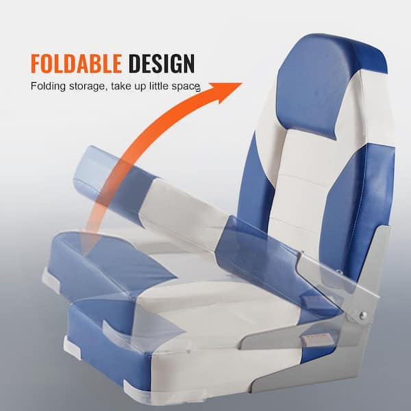 VEVOR Boat Seats, 21.85 in. High Back Boat Seat, Folding Boat