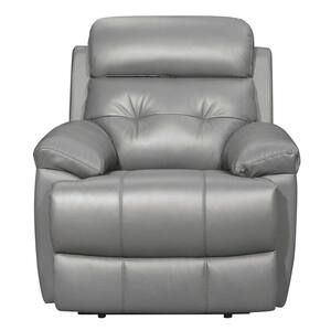 Oswald Gray Faux leather Upholstery Reclining Chair