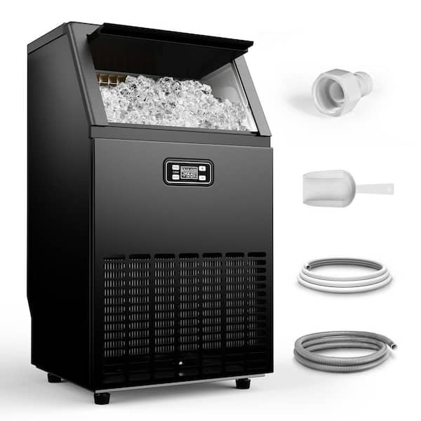 17.3 in. 100 lb. /24H Full Ice Sizes Commercial Ice Maker in Black, 33 lb. Storage Bin, Ice Full Alert and 3 Ice Sizes