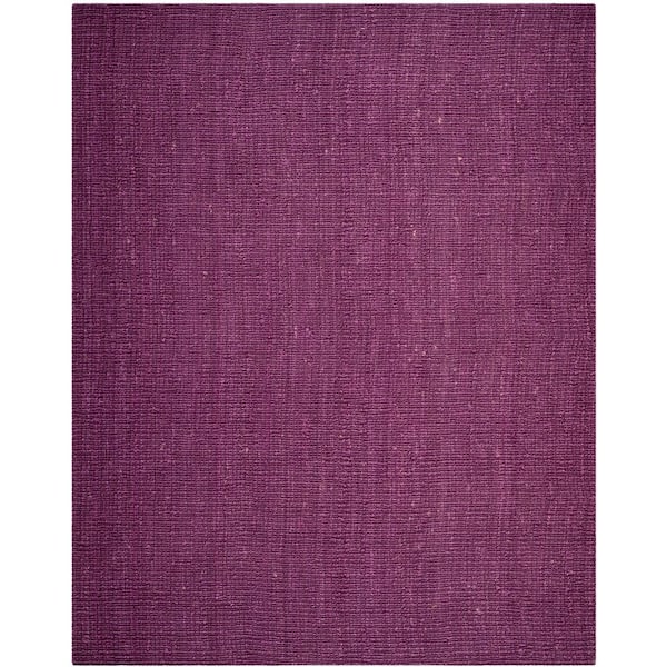 Natural Fiber Purple 9 ft. x 12 ft. Woven Crosstitch Area Rug