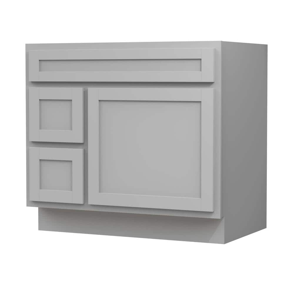Gray 36" Freestanding Vanity Cabinet with Soft-Closing Drawers
