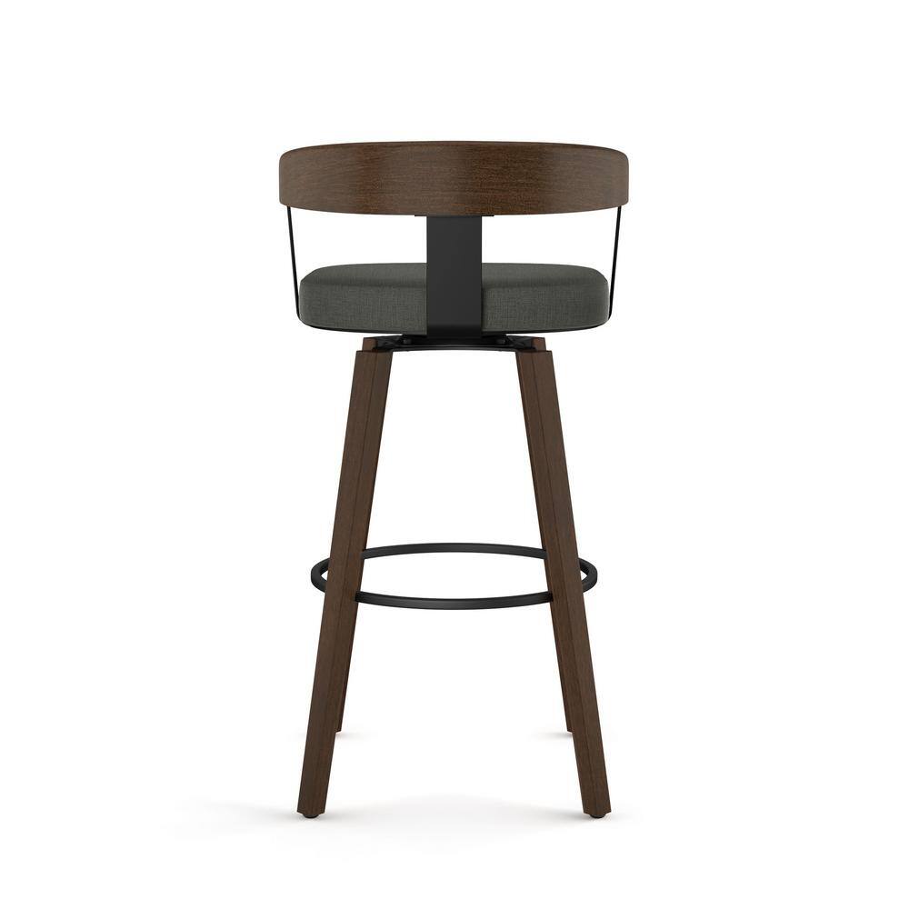Cohen 26" Gray Swivel Counter Stool with Wood and Metal