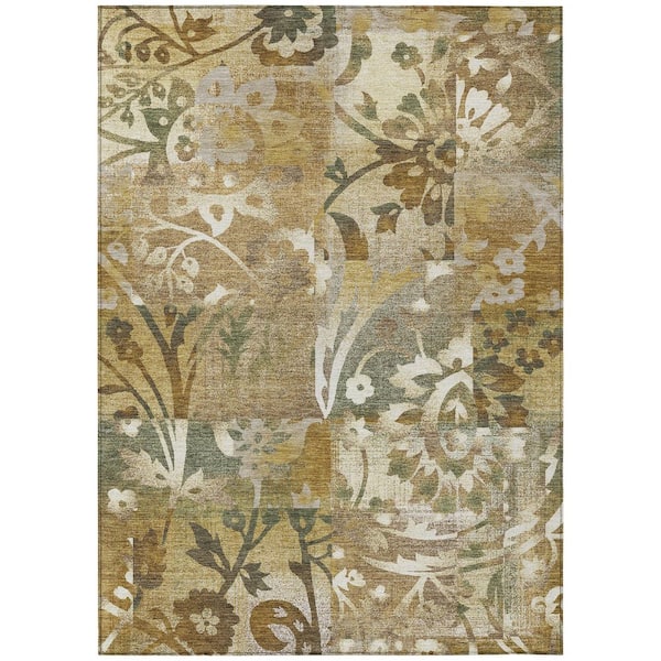 Chantille Machine Washable Indoor/Outdoor Abstract ACN2915 Walnut 5 ft. x 7 ft. 6 in. Area Rug