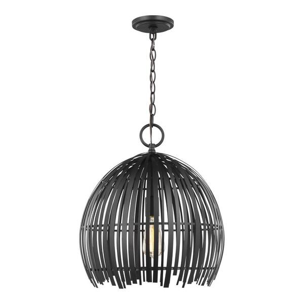 Generation Lighting Hanalei Medium 1-Light Midnight Black Hanging ...