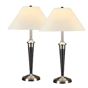 Classic Cordinates Espresso and Brushed Steel Table Lamp (2-Piece)