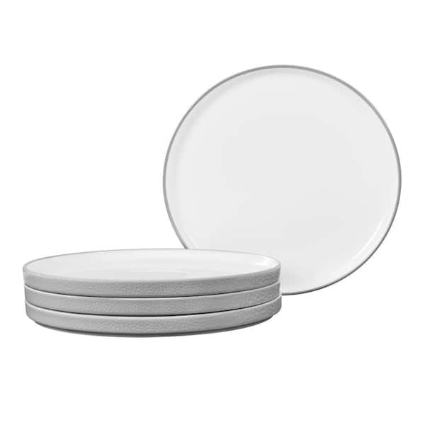 Colortex Stone Grey 7.5 in. Porcelain Salad Plates, (Set of 4)