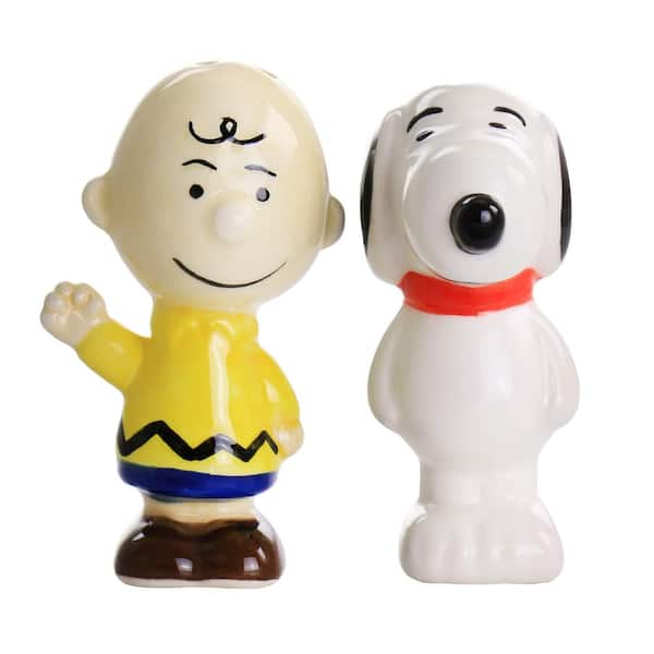 Gibson Peanuts Classical Pals Charlie Brown and Snoopy Figurine Salt and Pepper Shaker Set