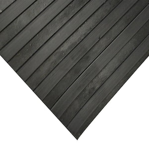 Corrugated Wide Rib 3 ft. x 4 ft. Black Rubber Flooring (12 sq. ft.)
