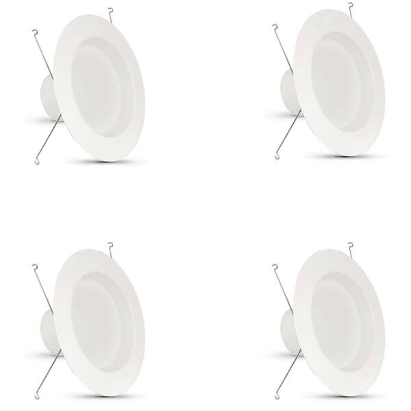 Feit Electric 75W Equivalent Warm White 5/6 in. White Baffle-Trim Recessed Retrofit Downlight Dimmable LED Module (Case of 4)