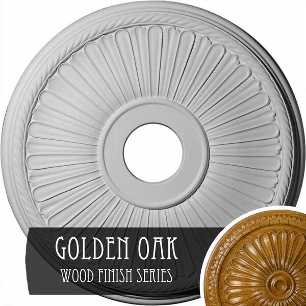 Ekena Millwork 1-7/8 in. x 20-1/8 in. x 20-1/8 in. Polyurethane Berkshire Ceiling Medallion, Golden Oak