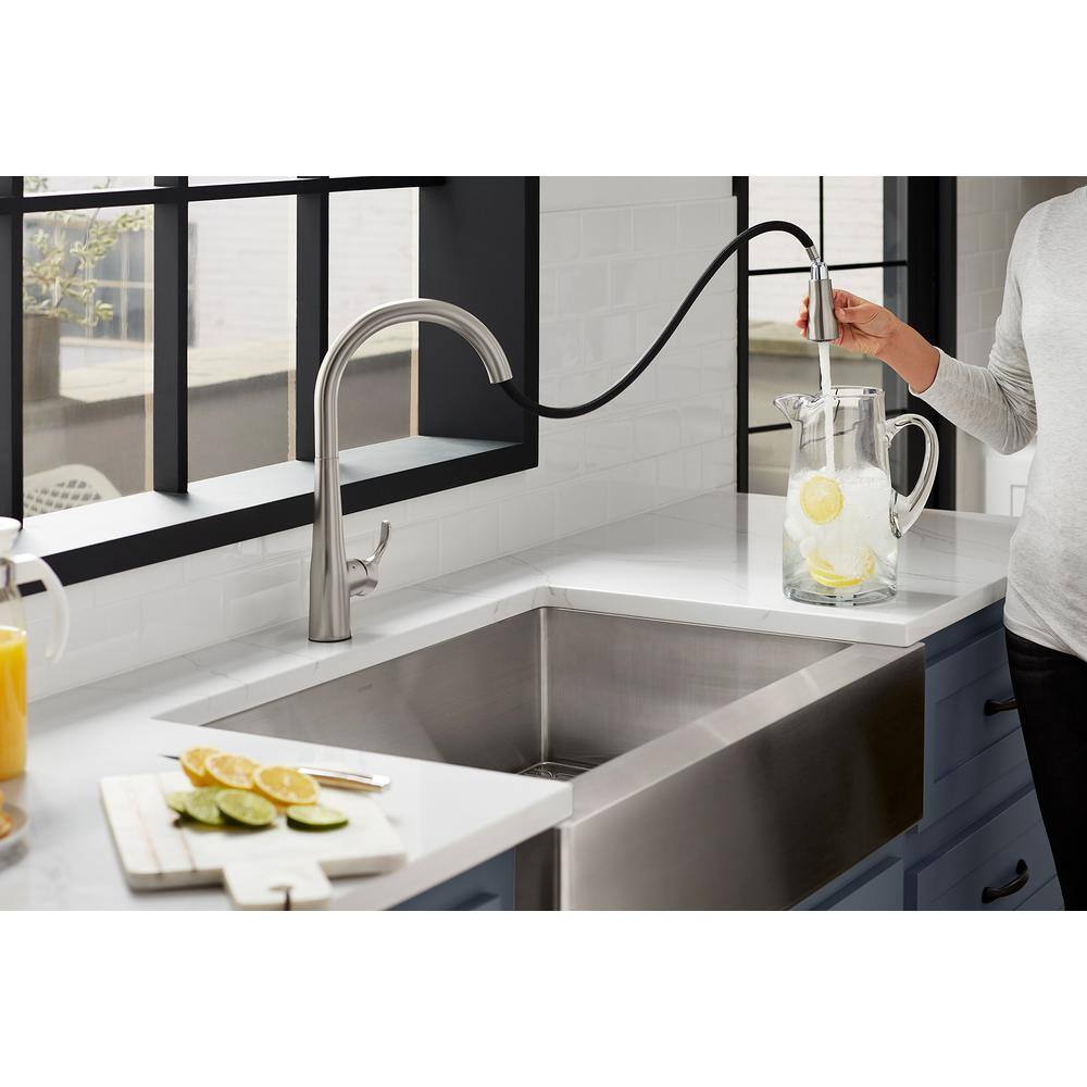 Vibrant Stainless Steel Touchless Pull-Down Kitchen Faucet