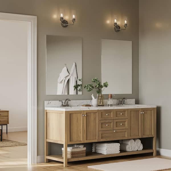 Celino 14 in. 2-Light Polished Chrome Bathroom Vanity Light with Clear Glass Shade