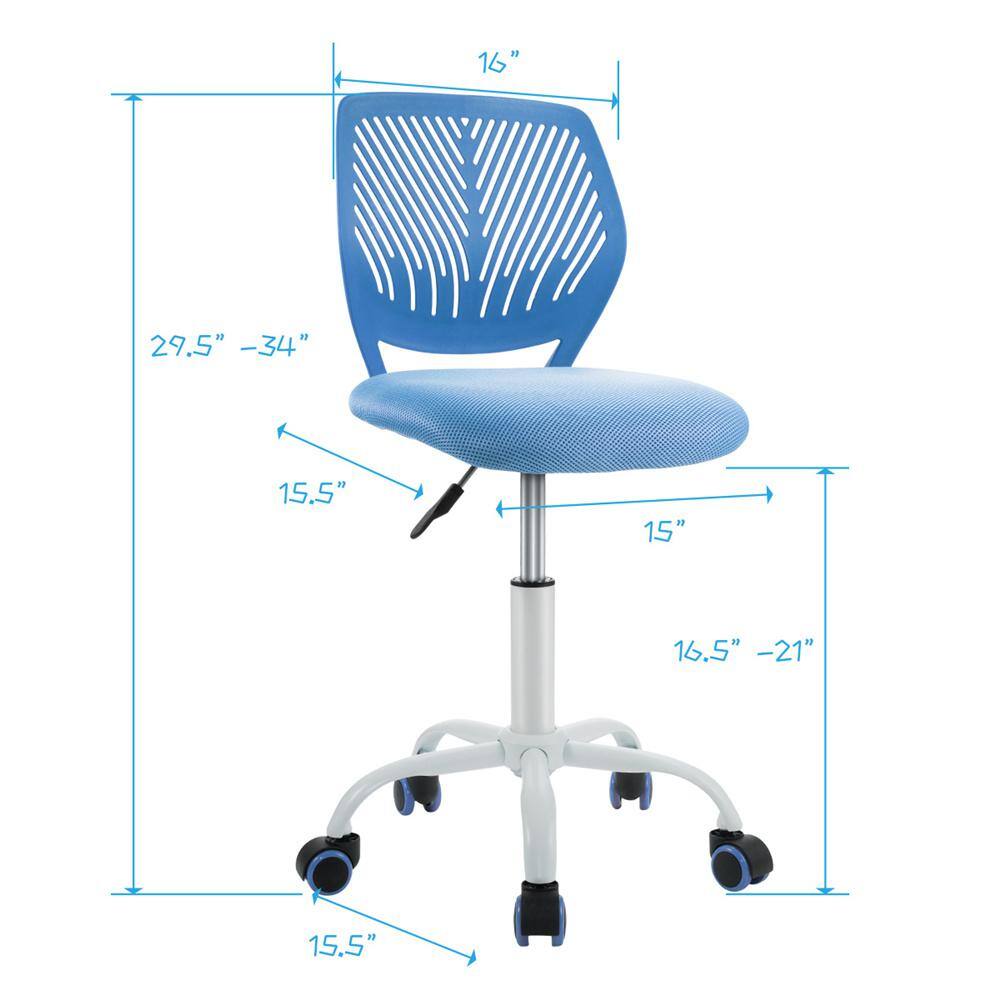 Blue Mesh Adjustable Height Children's Swivel Chair