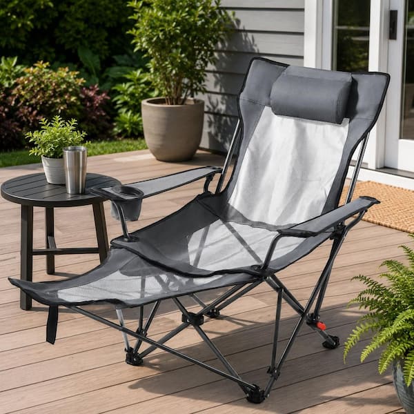 IALTRUISTIC Metal Outdoor Lawn Chair Folding Camping Chair