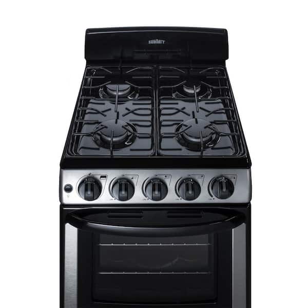 Summit Professional Series 20 in. 2.4 cu. ft. Oven Freestanding Electric  Range with 4 Coil Burners - Stainless Steel
