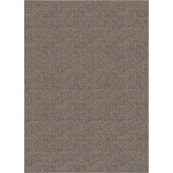 Grey 5 ft. x 7 ft. Flat-Weave Well-Jute Printed Airedale Farmohouse Solid and Striped Area Rug