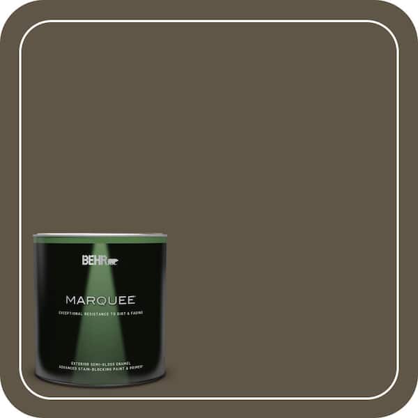 BEHR MARQUEE 1 qt. #710D-7 Chocolate Cupcake Semi-Gloss Enamel Exterior Paint & Primer