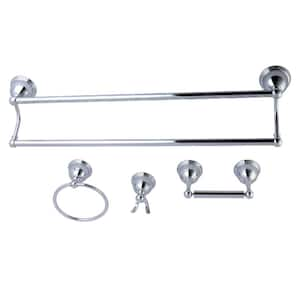 Traditional 4-Piece Bath Hardware Set in Polished Chrome