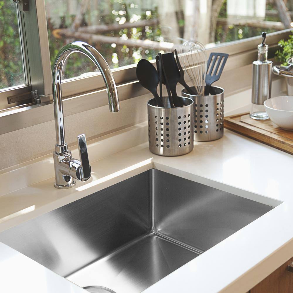 Savoir 23'' Satin Stainless Steel Undermount Single Bowl Kitchen Sink